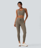 Legging de yoga gainant taille haute avec cordon de serrage et poches Halara UltraSculpt™