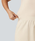 Combishort de soirée SoftlyZero™ Plush à encolure bateau avec coussinets amovibles, mesh contrasté et poches, accès facile Easy Peasy