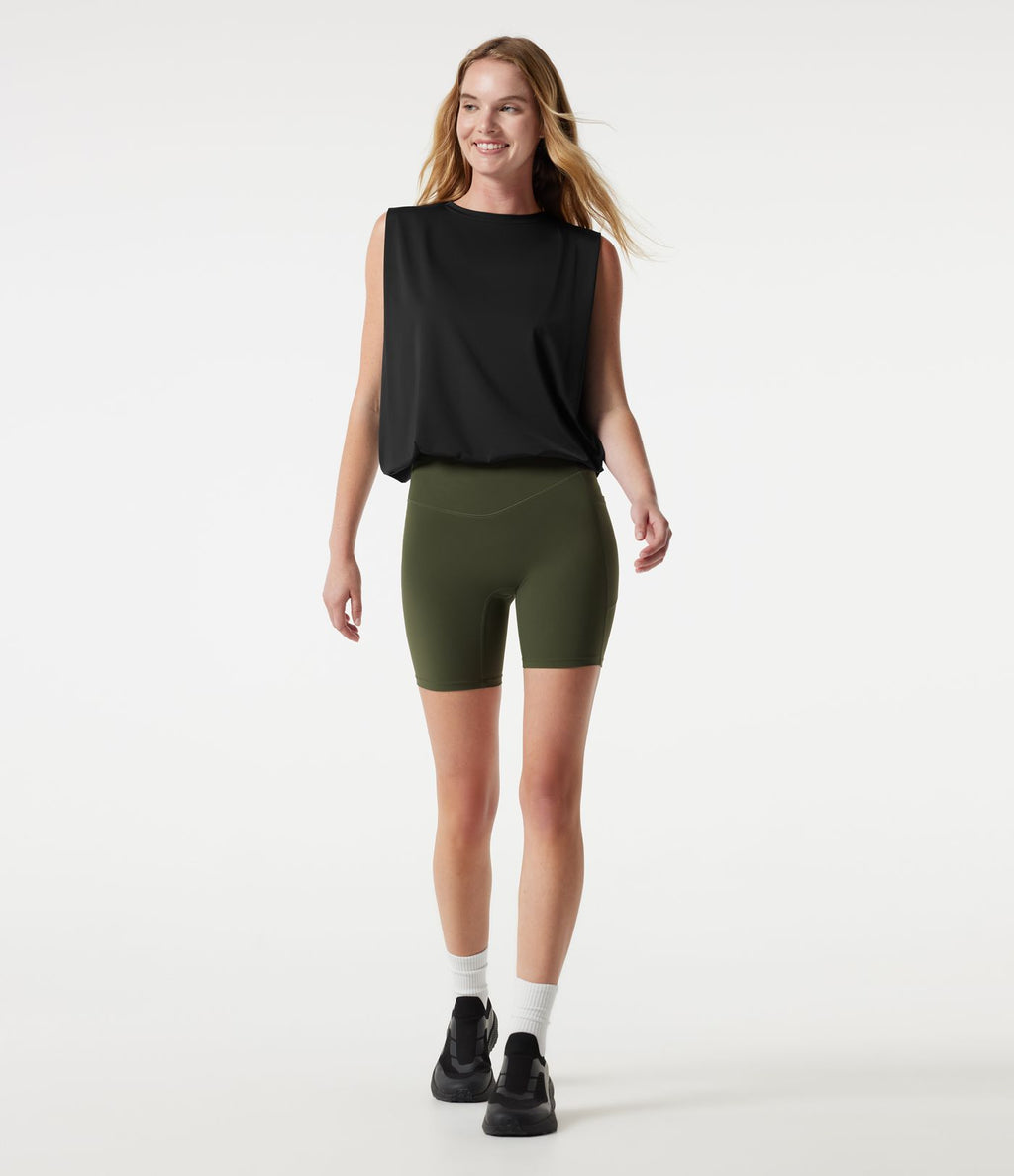 Body de yoga col rond sans manches effet frais InstantCool, protection solaire UPF50+