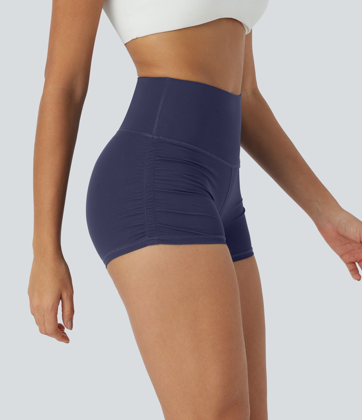 Short cycliste 6 cm de course gainant taille haute avec fronces et séchage rapide SoftlyZero™
