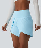 Short de yoga 2-en-1 SoftlyZero™ Airy effet frais InstantCool taille mi-haute 12,5 cm ourlet tulipe avec poches