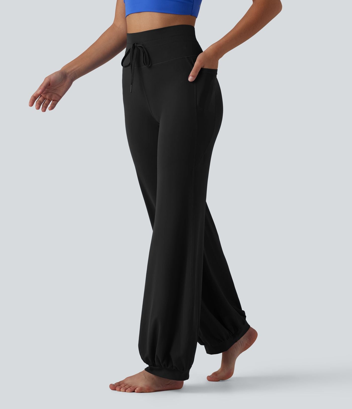 Pantalon de danse SoftlyZero™ taille haute à cordon de serrage et poches - Protection solaire UPF50+