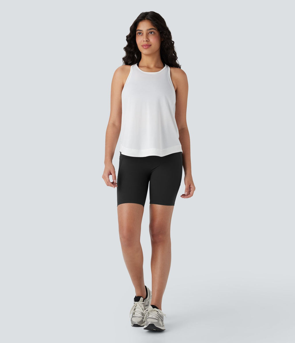 Short cycliste 17,5 cm d'entraînement gainant galbant taille haute avec poches Halara UltraSculpt™
