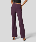 Pantalon tailleur légèrement évasé taille haute avec poches arrière Halara Flex™