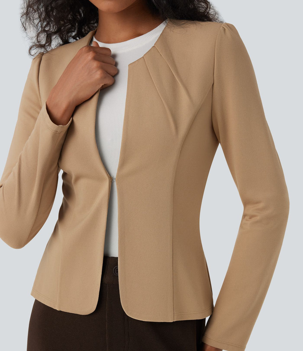 Blazer de travail col rond à agrafes