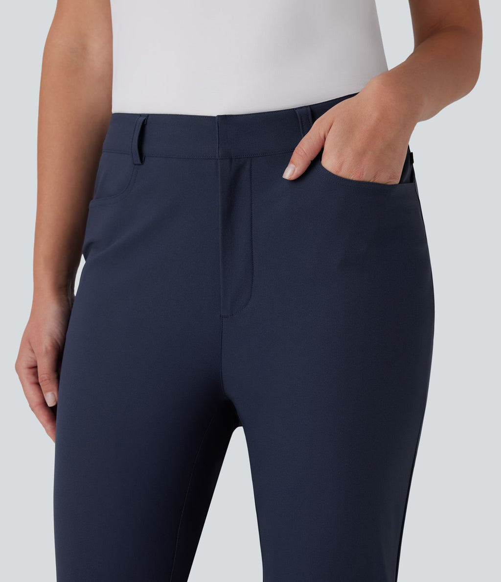 Pantalon de Golf Capri Taille Moyenne avec Poches Multiples, Coupe Fuselée, Séchage Rapide - Avec Poche pour Tees - Protection UPF40+
