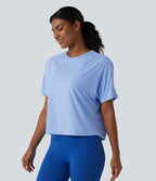 Haut de sport yoga col rond manches chauve-souris décontracté effet frais InstantCool séchage rapide, protection solaire UPF50+