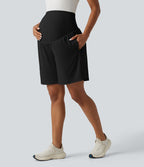Short de yoga maternité SoftlyZero™ Airy 2-en-1, taille très haute, à effet frais InstantCool, 22,5 cm, avec poches
