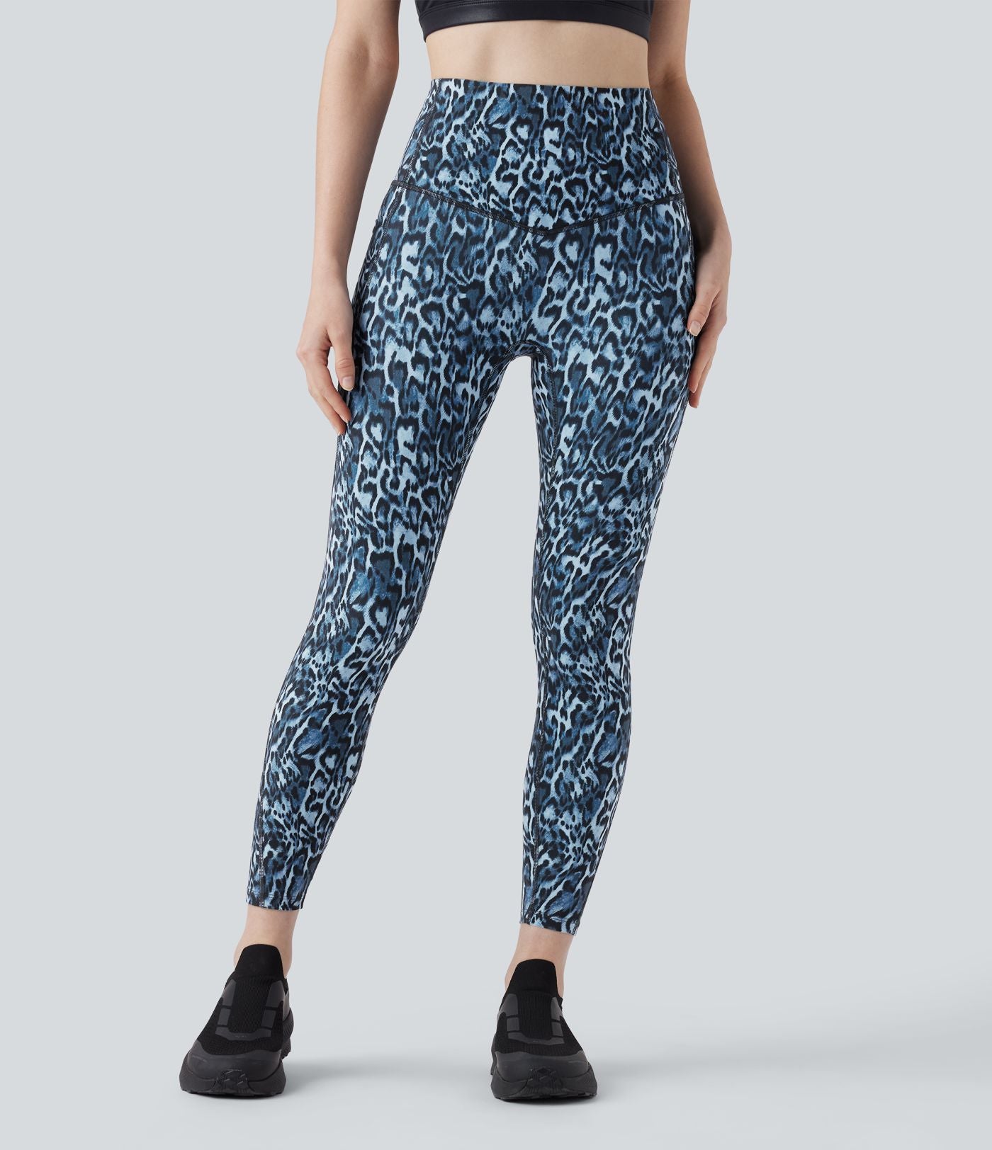 Legging de yoga gainant taille haute imprimé léopard avec poches Halara UltraSculpt™