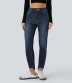 Jean skinny 7/8 décontracté taille basse Halara Flex™ avec poches zippées