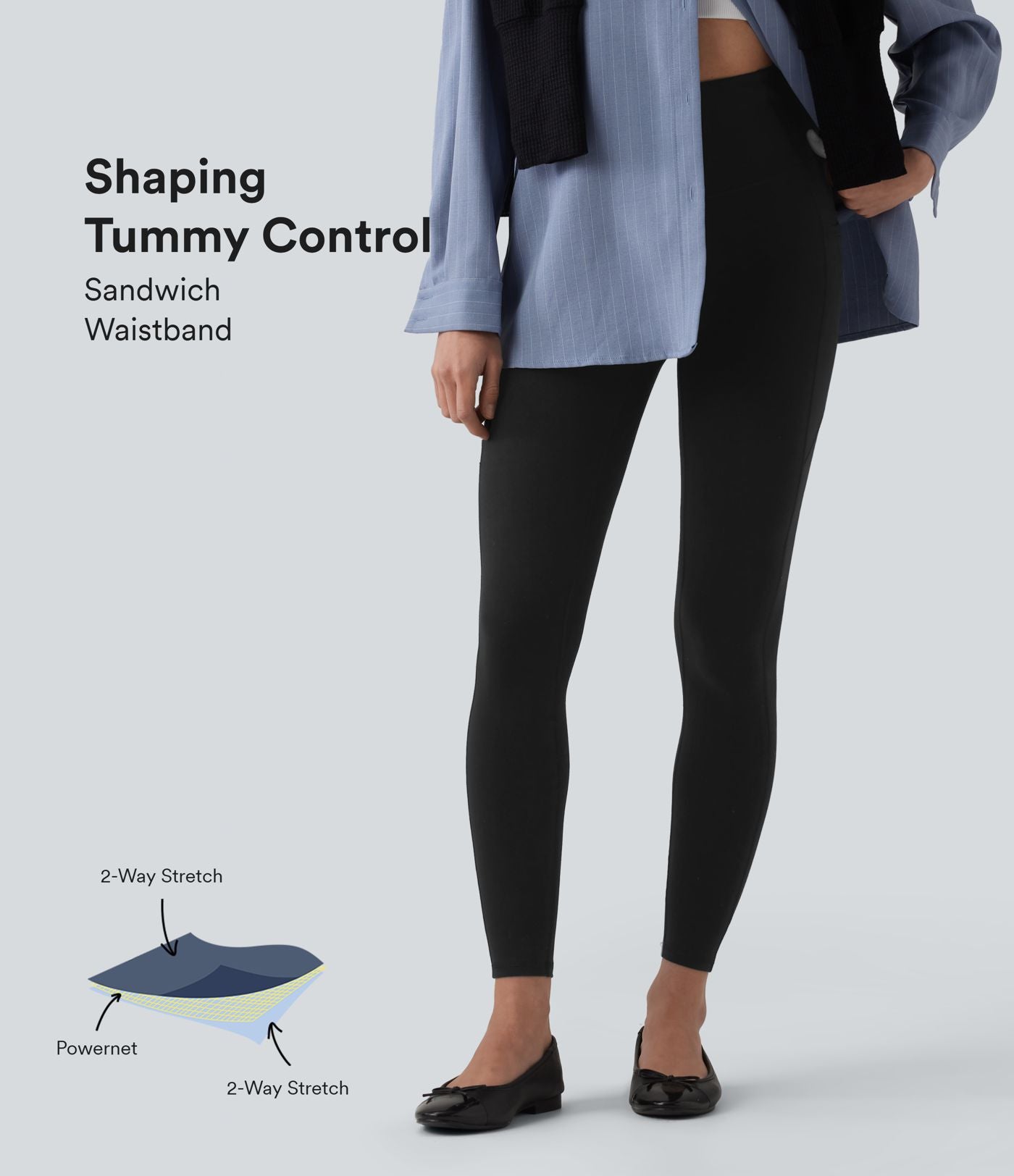 Legging de yoga Halara taille haute en jersey de coton avec poches