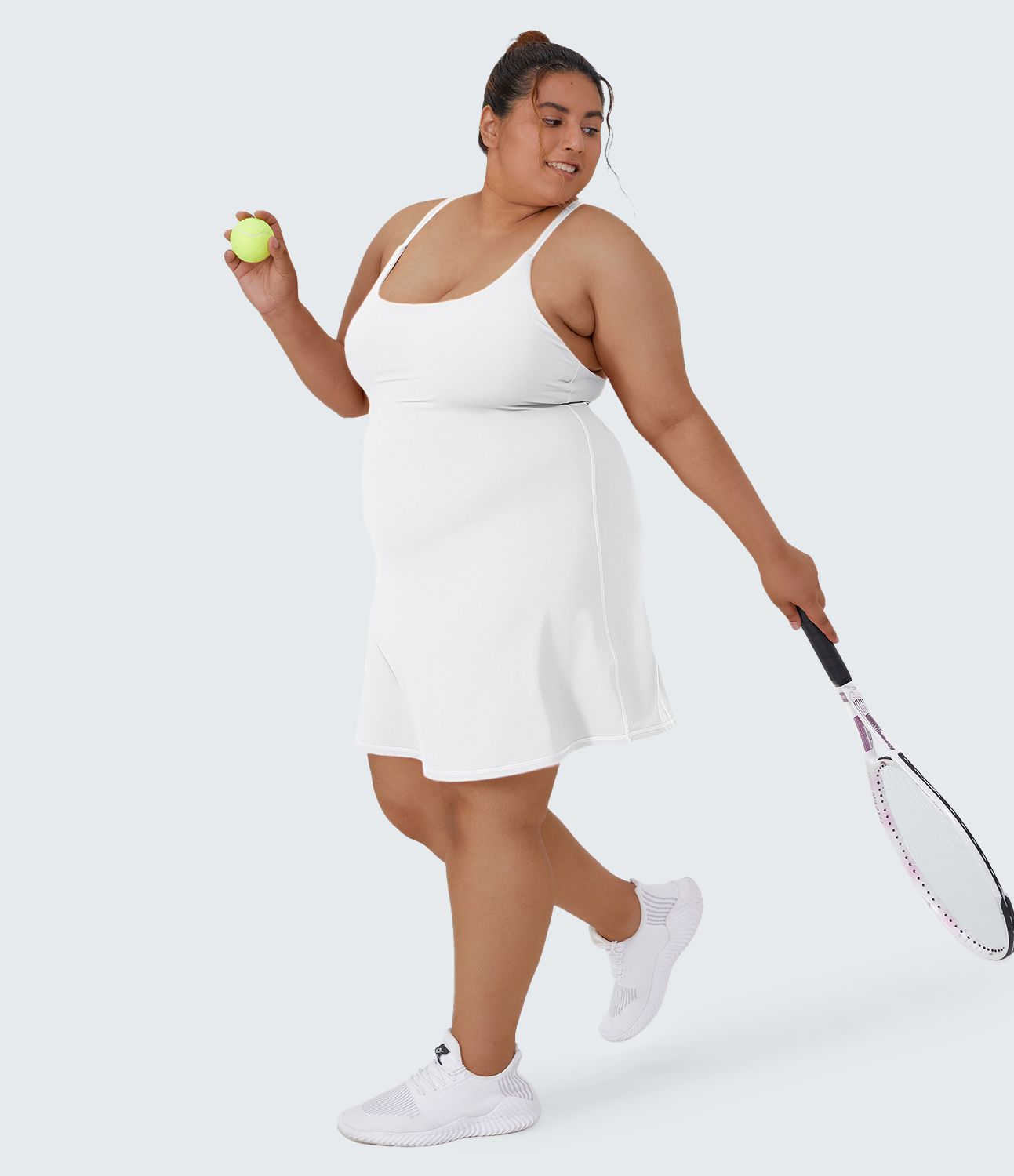 Quotidien Softlyzero™ Plush Robe d'Activité Grande Taille Fluide 2-en-1 à Dos Nu Style Wannabe Longue avec Ajustable et Bretelles Réglables
