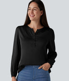 Chemisier tailleur en satin col cranté manches longues