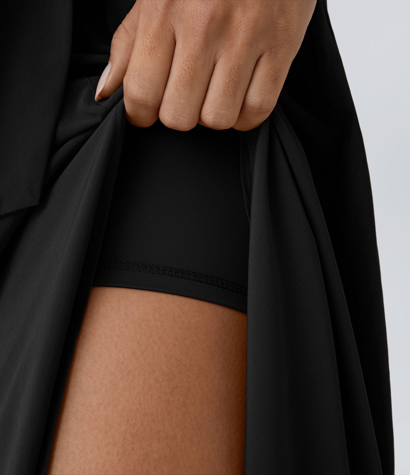 Breezeful™ Jupe Taille Haute Casual Midi Séchage Rapide Fluide Fentes Latérales Nouées 2 en 1