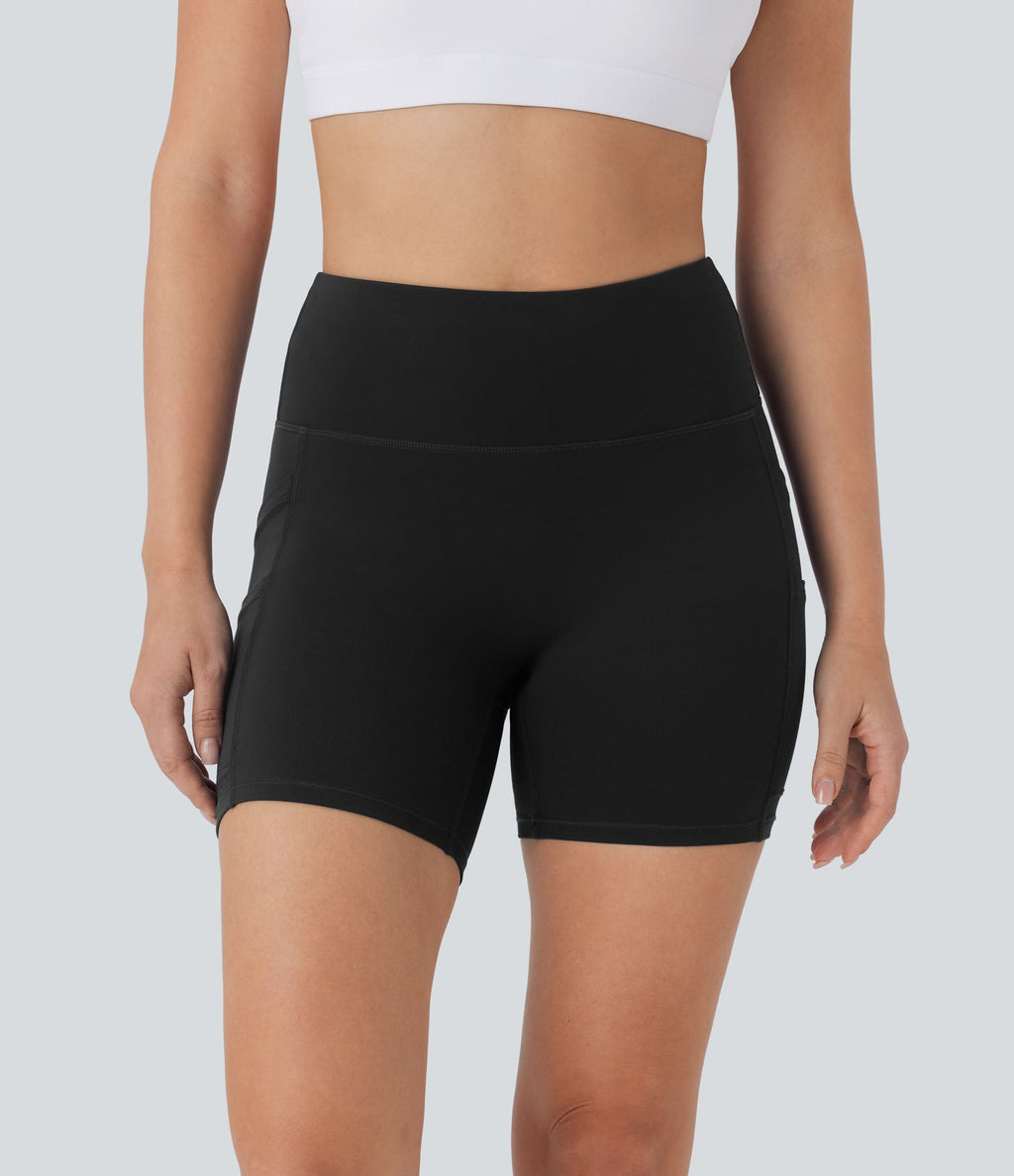 Short de yoga Softlyzero™ 12,5cm taille haute avec doubles poches - Protection UPF50+