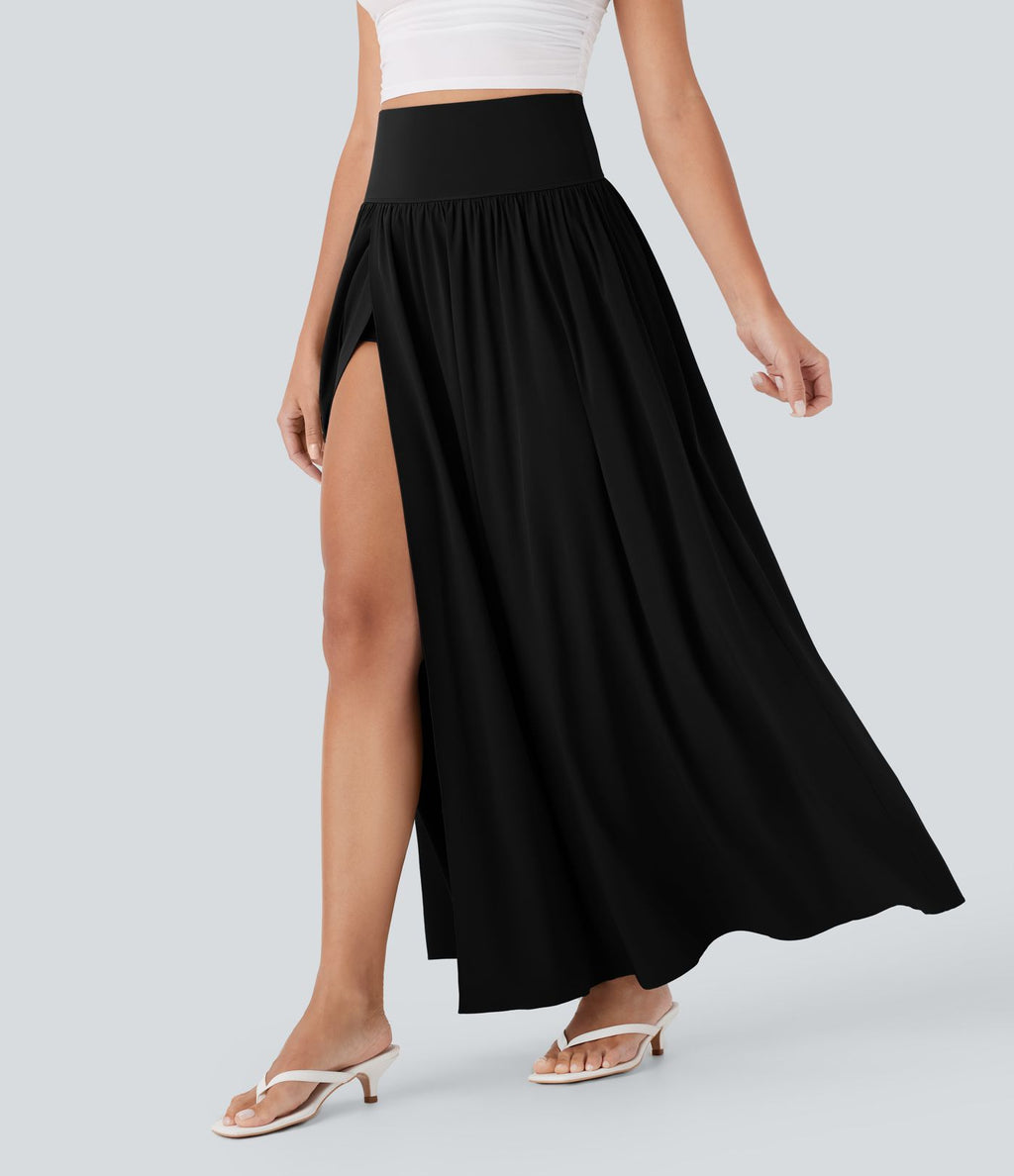 Jupe maxi fluide 2-en-1 gainante taille haute à séchage rapide Breezeful™