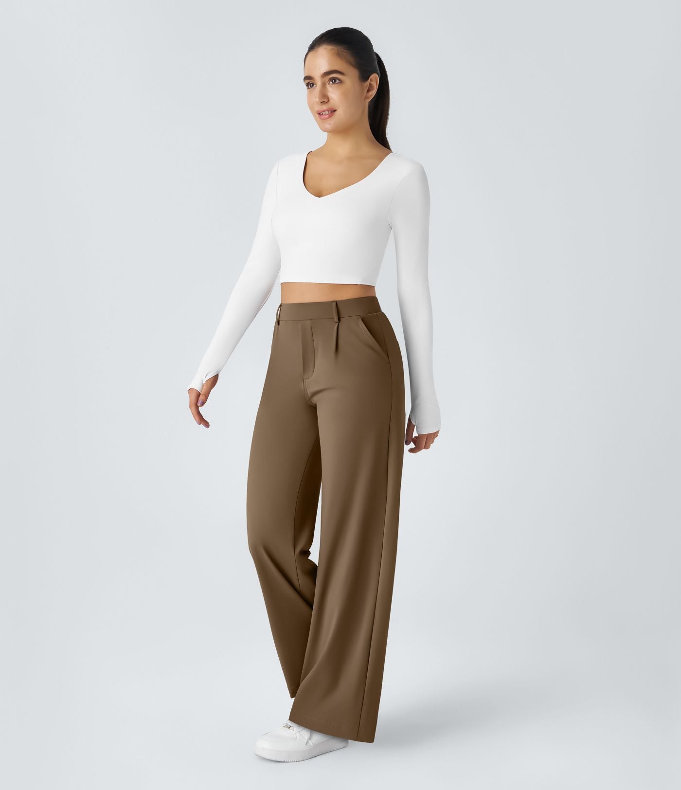 Pantalon tailleur Halara Flex™ DayStretch coupe droite taille haute avec poches