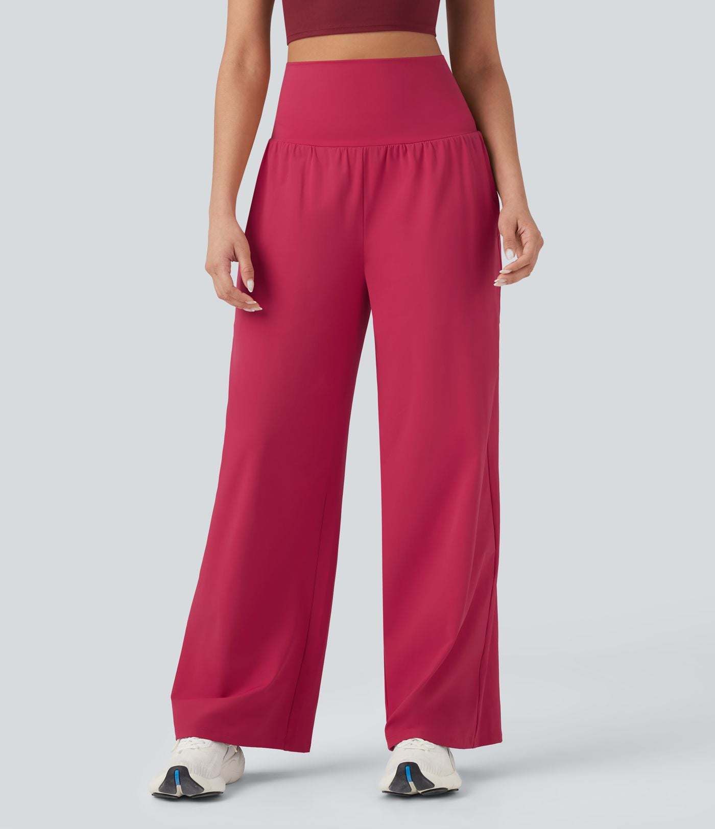 Pantalon yoga 2-en-1 SoftlyZero™ Airy taille très haute coupe droite effet frais InstantCool avec poches