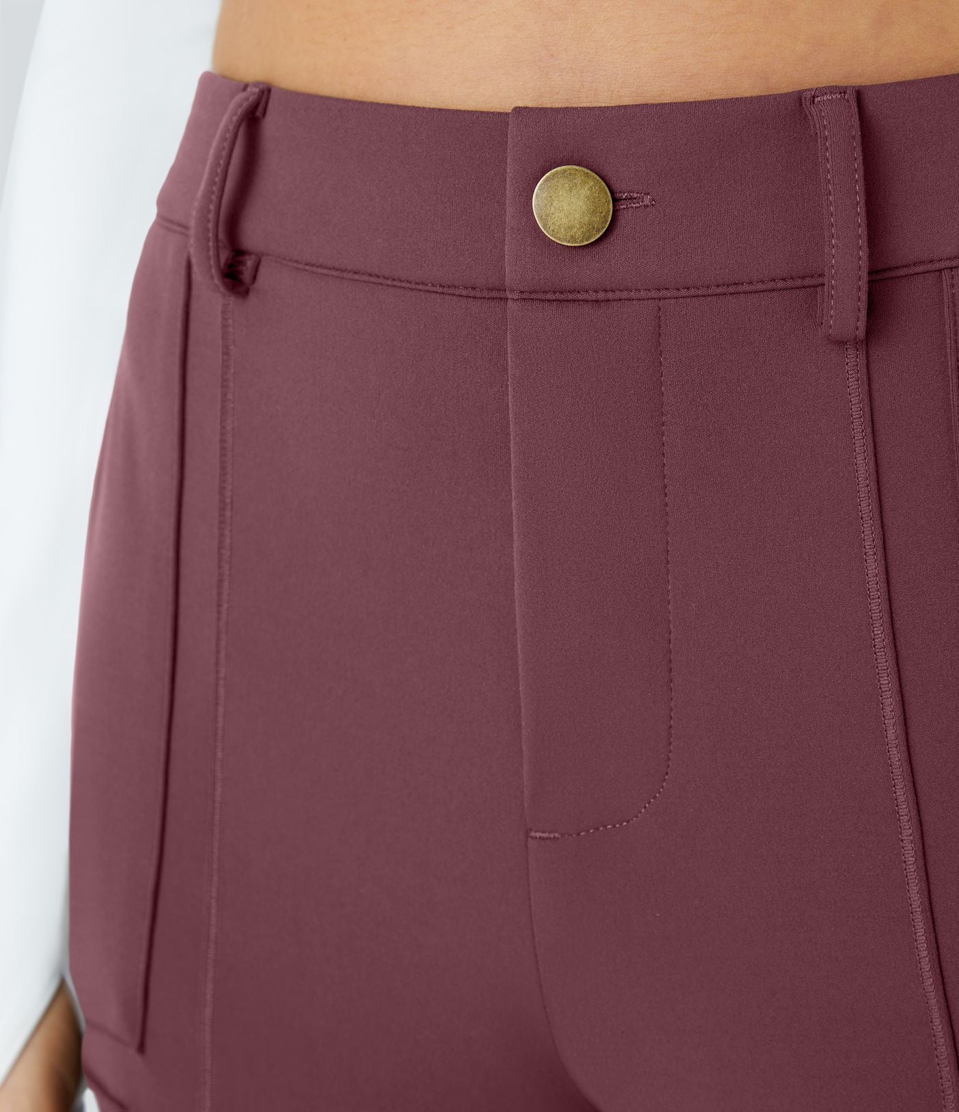 Pantalon cargo ajusté uni taille haute DayStretch avec poches zippées