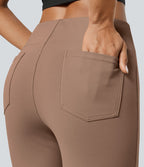 Pantalon tailleur légèrement évasé taille haute avec poches arrière Halara Flex™