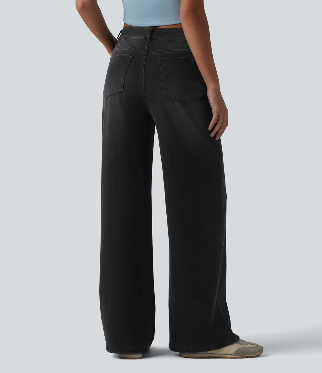 Jean large décontracté Halara Flex™ asymétrique taille mi-haute avec poches