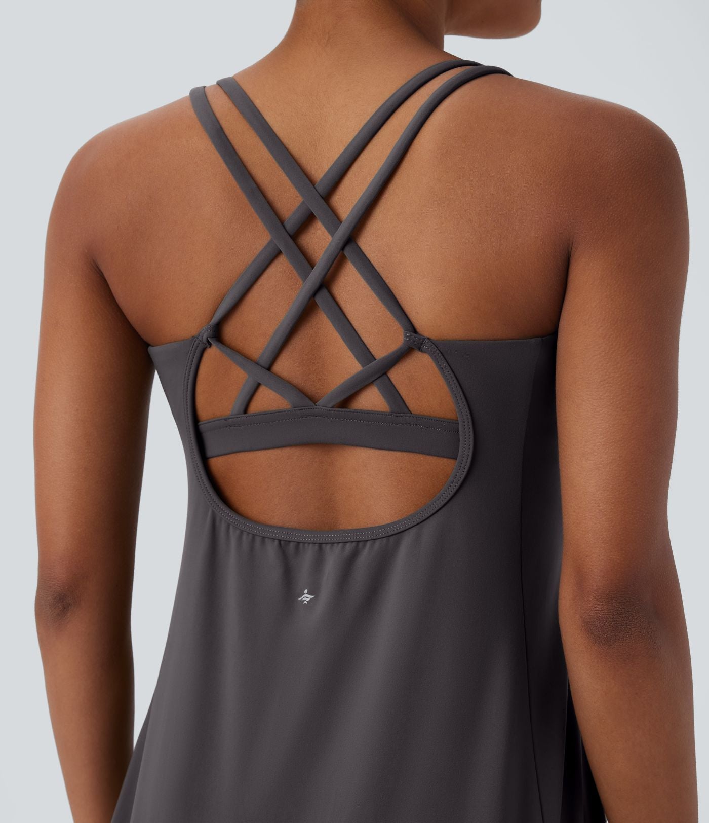 Robe de sport yoga mini 2-pièces SoftlyZero™ Plush à découpes avec poche A-C