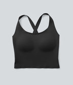 Crop top casual col U avec brassière intégrée — Bonnets B-E