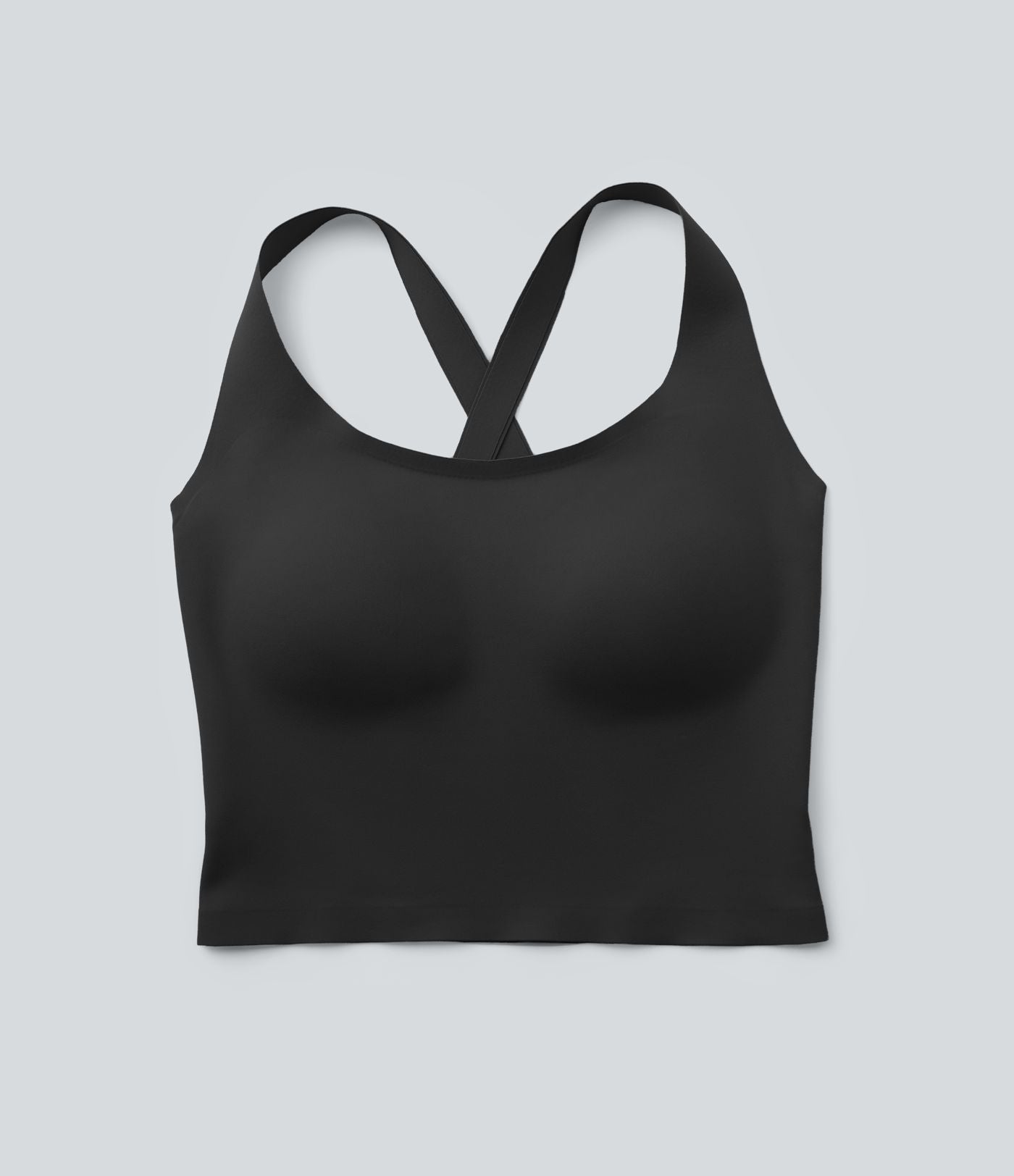 Crop top casual col U avec brassière intégrée — Bonnets B-E