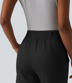 Short tailleur chino droit en coton taille haute à poches