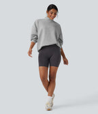Sweatshirt casual col montant coupe décontractée avec poches