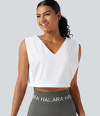 Débardeur yoga crop top SoftlyZero™ Airy col V toucher frais, protection solaire UPF50+