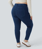 Legging de travail taille haute en denim Halara Flex™ avec poches, 7/8, grande taille