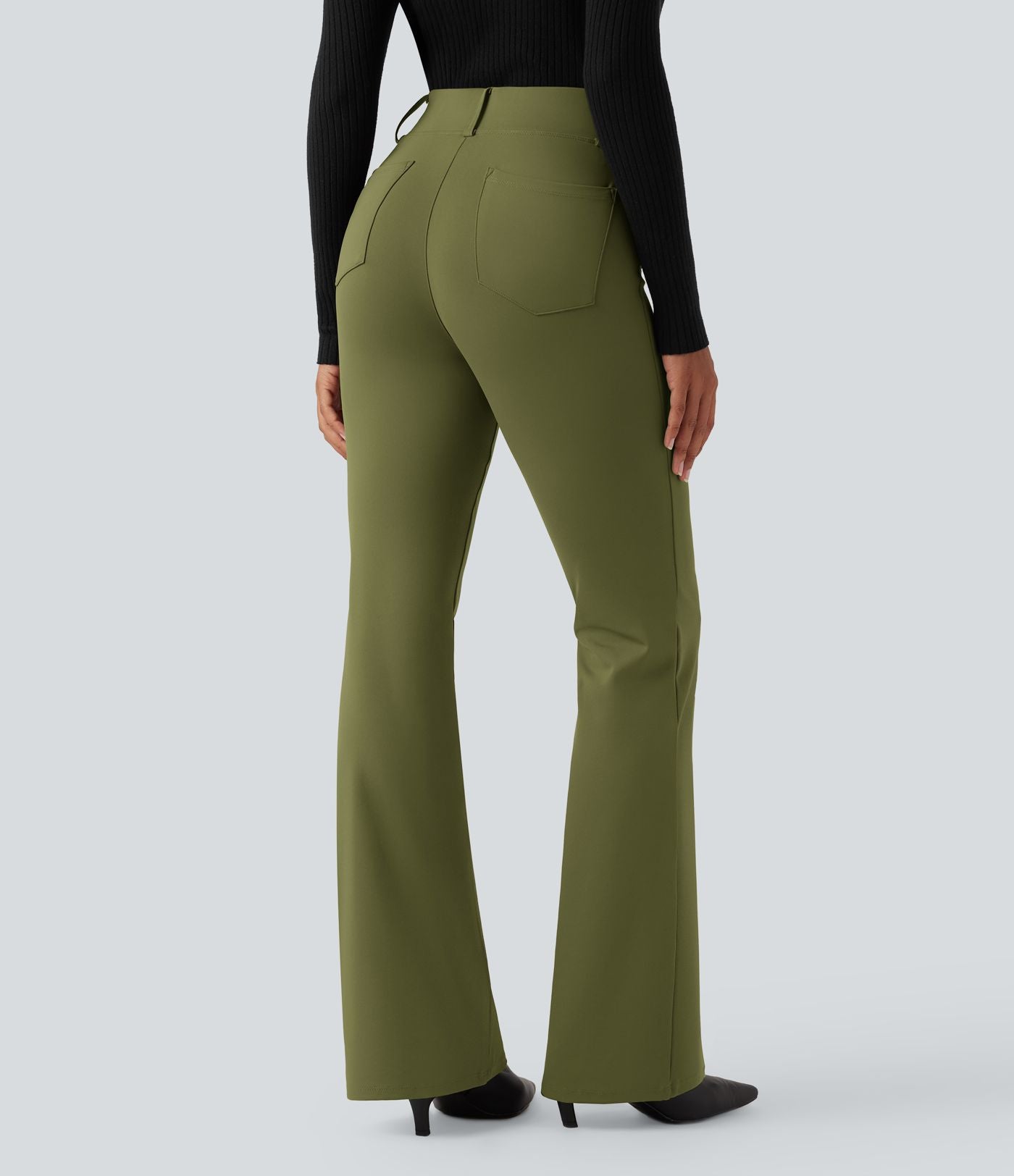 Pantalon tailleur évasé taille haute avec poches Halara Flex™