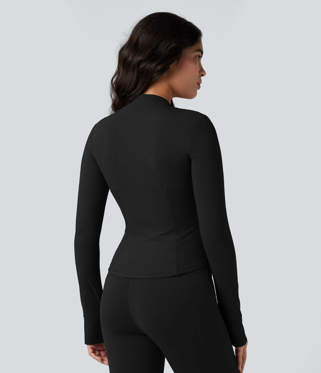 Veste yoga Halara UltraSculpt™ push-up col V manches longues avec trous pouces et poches
