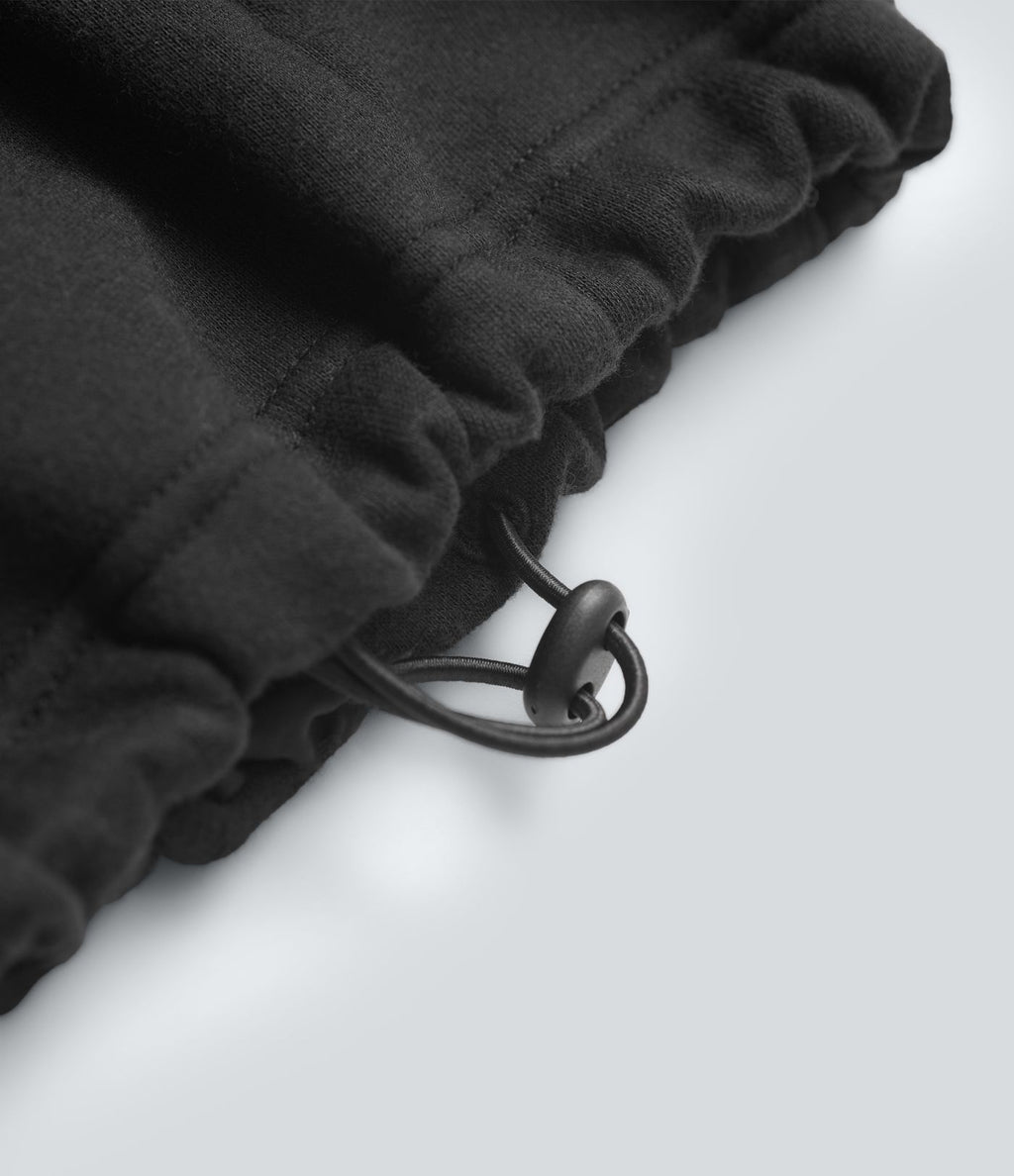 Pantalon large fluide polaire color block double ceinture gainant taille haute avec poches