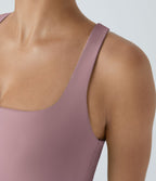 Débardeur yoga court SoftlyZero™ Airy col carré dos nu bretelles croisées effet frais InstantCool, bonnets A-C, protection solaire UPF50+
