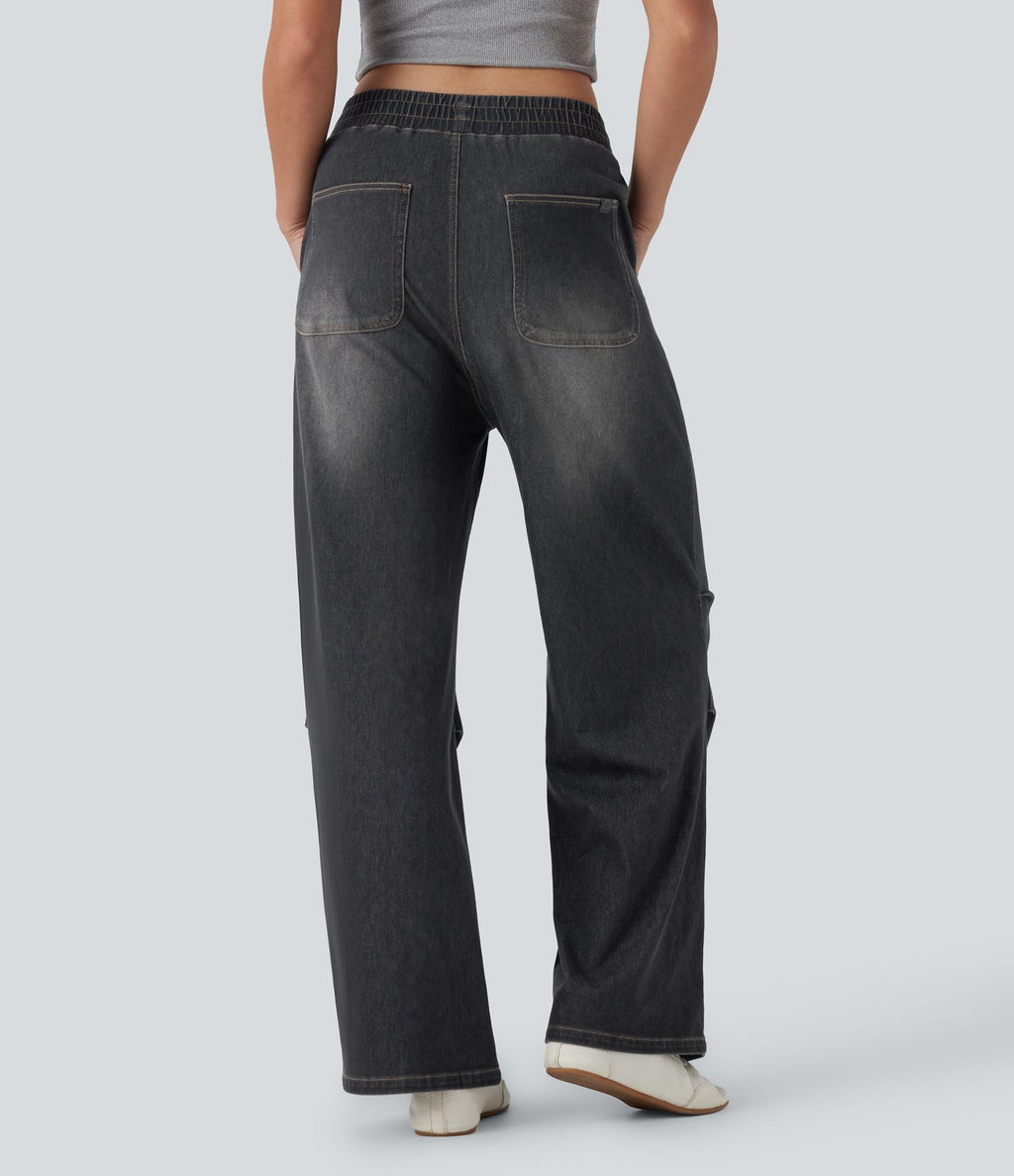Jean décontracté Halara Flex™ taille mi-haute coupe ample avec poches