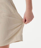 Short casual taille haute toucher lin 17,5 cm avec poches