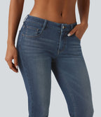 Jean bootcut Halara Flex™ taille basse délavé avec poches