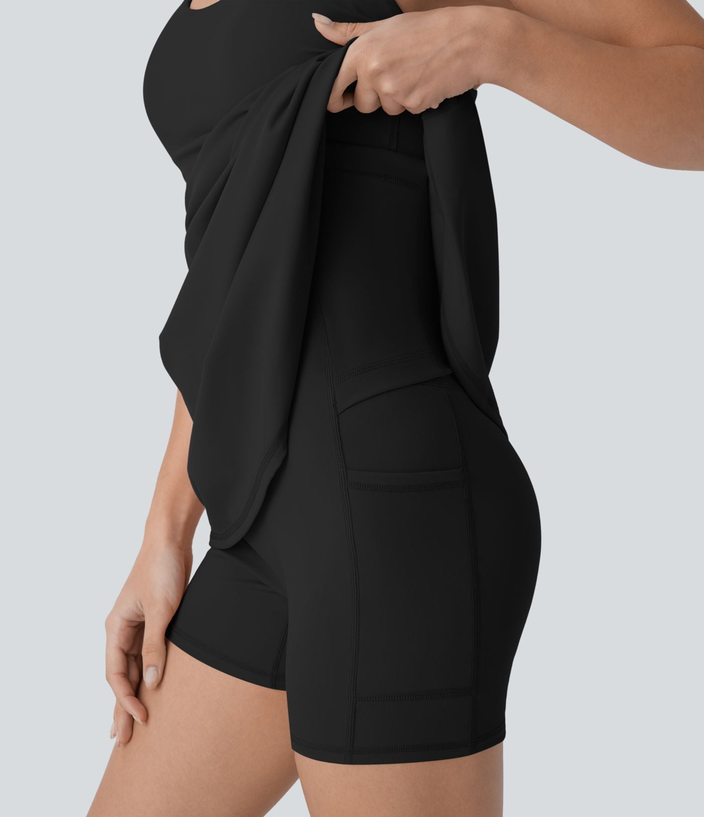 Softlyzero™ Plush Robe de danse courte dos nu avec short intégré - Version Easy Peasy
