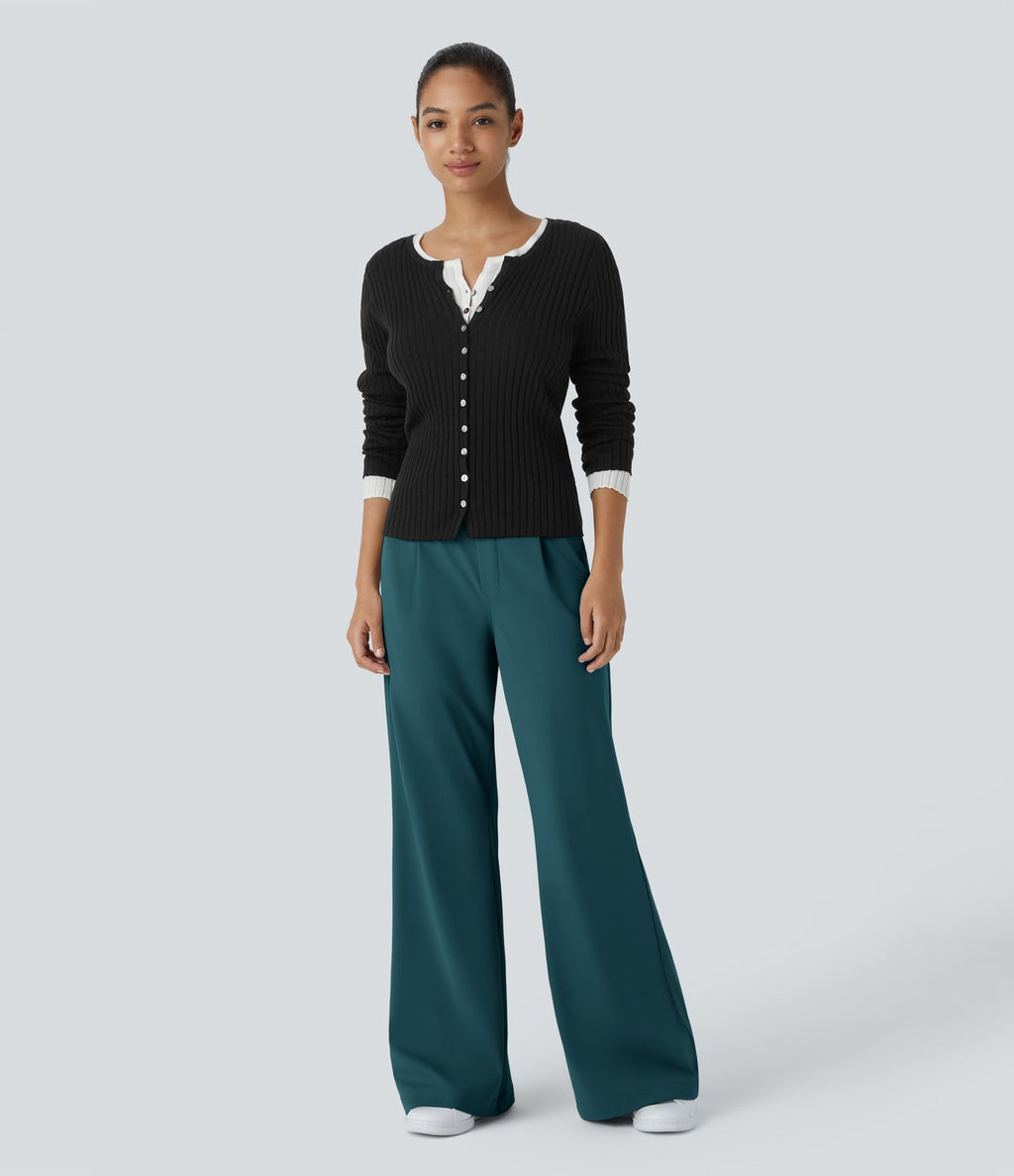 Pantalon tailleur évasé taille haute Halara Flex™ DayStretch avec poches