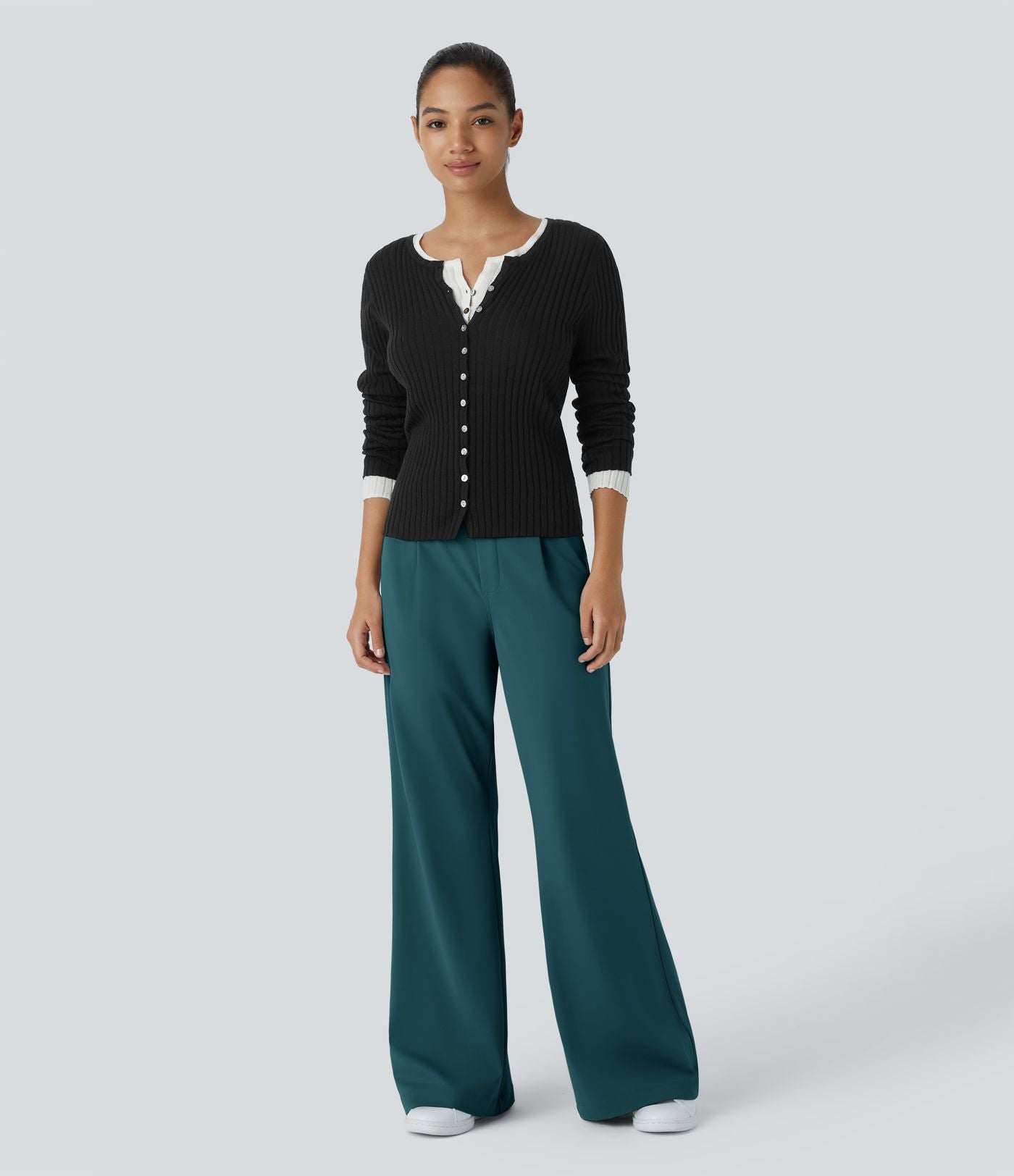 Pantalon tailleur évasé taille haute Halara Flex™ DayStretch avec poches