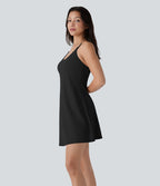 Softlyzero™ Plush Robe de danse courte dos nu avec short intégré - Version Easy Peasy