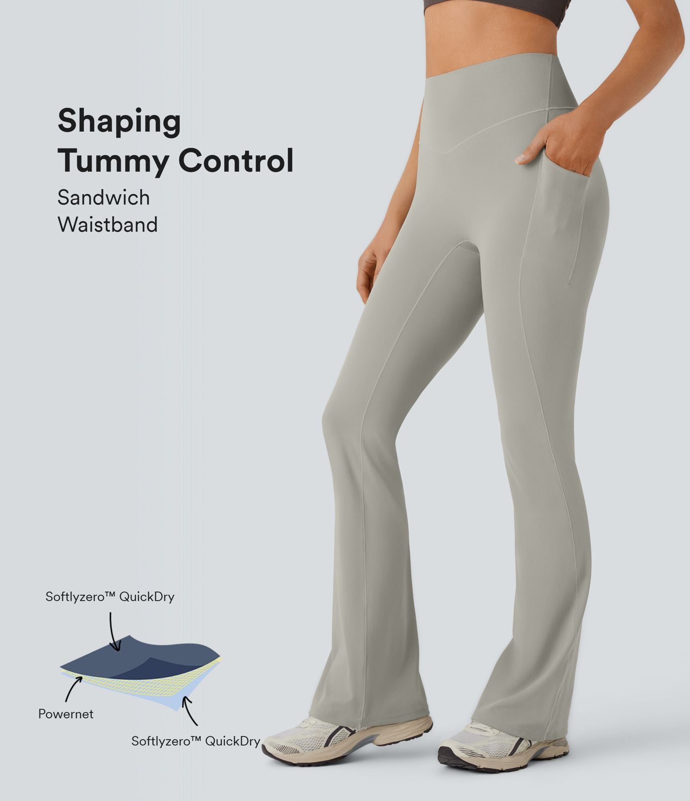 Short cycliste 17,5 cm d'entraînement gainant galbant taille haute avec poches Halara UltraSculpt™