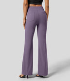 Pantalon tailleur légèrement évasé taille haute avec poches arrière Halara Flex™