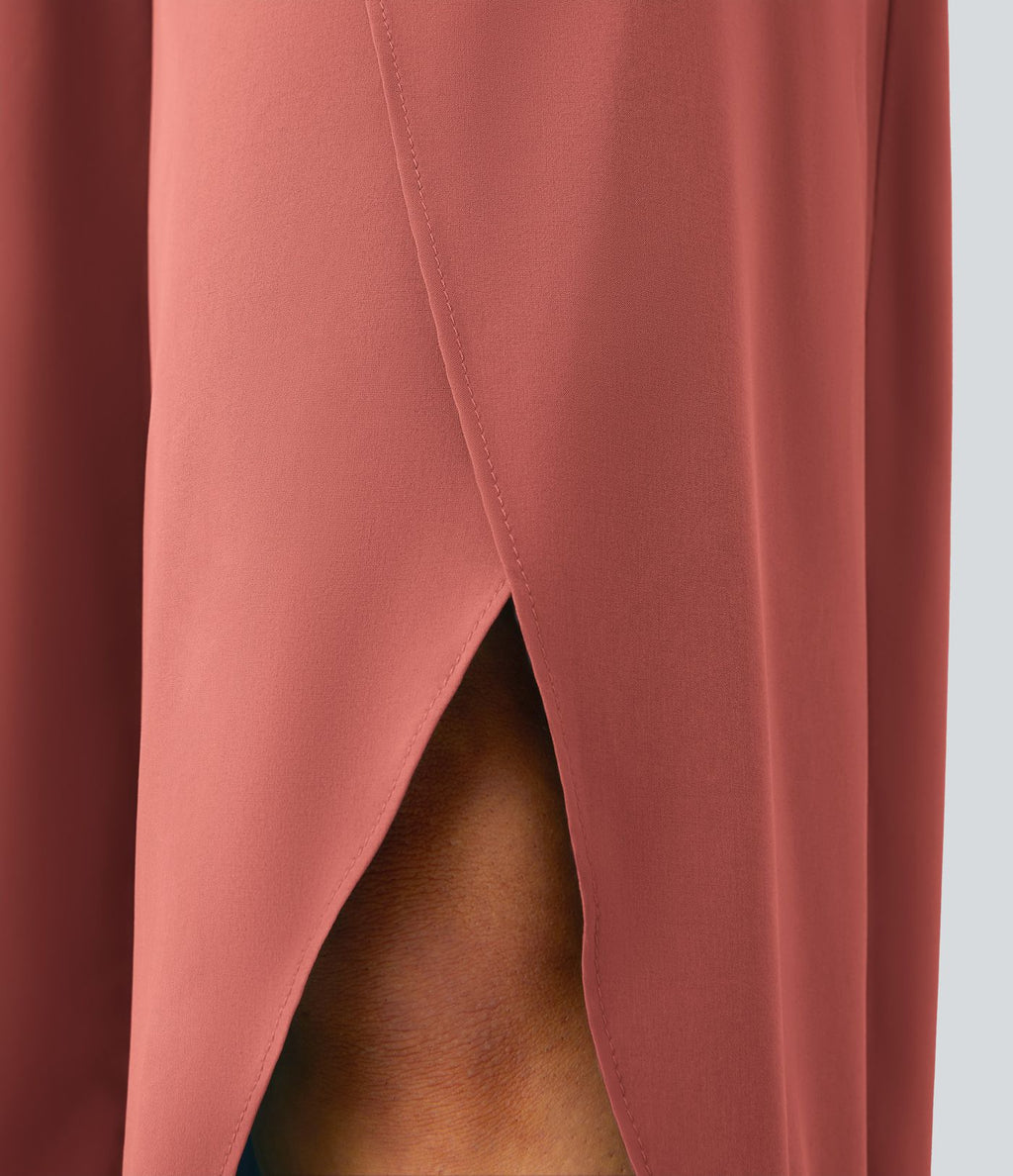 Breezeful™ Pantalon Large Fluide Séchage Rapide Taille Haute Poche Arrière