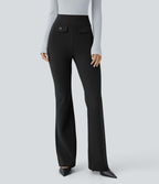 Pantalon tailleur taille haute avec poches décoratives Halara Flex™