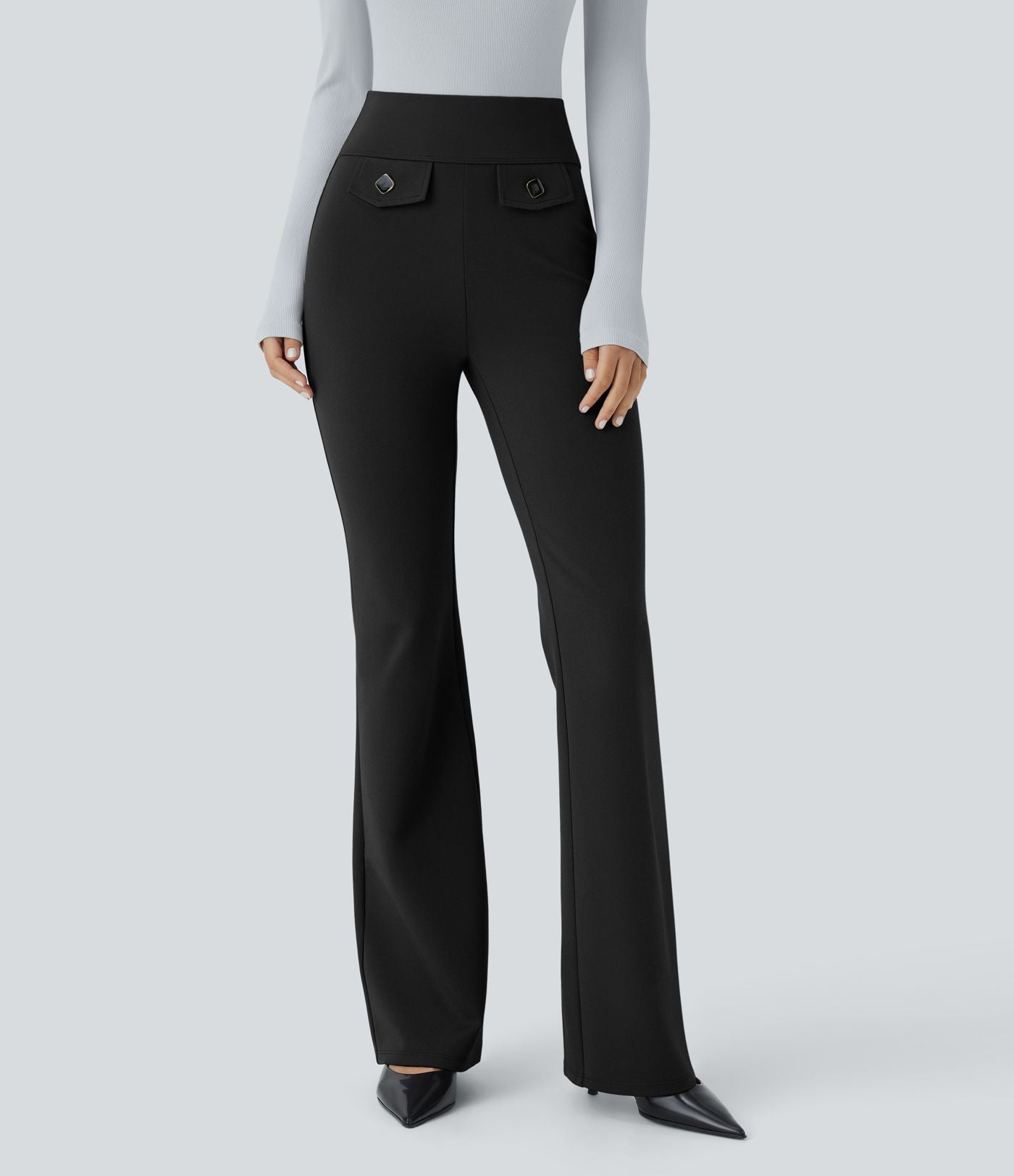 Pantalon tailleur taille haute avec poches décoratives Halara Flex™