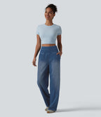 Halara Flex™ Jean large décontracté taille haute ventre plat avec poches