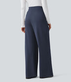 Pantalon de travail droit Halara Flex™ taille haute gainant en crêpe avec poches